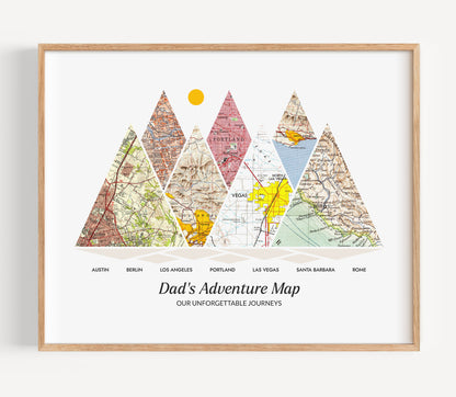 Mountain Peaks Map Print