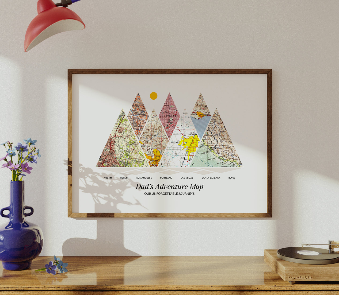 Mountain Peaks Map Print