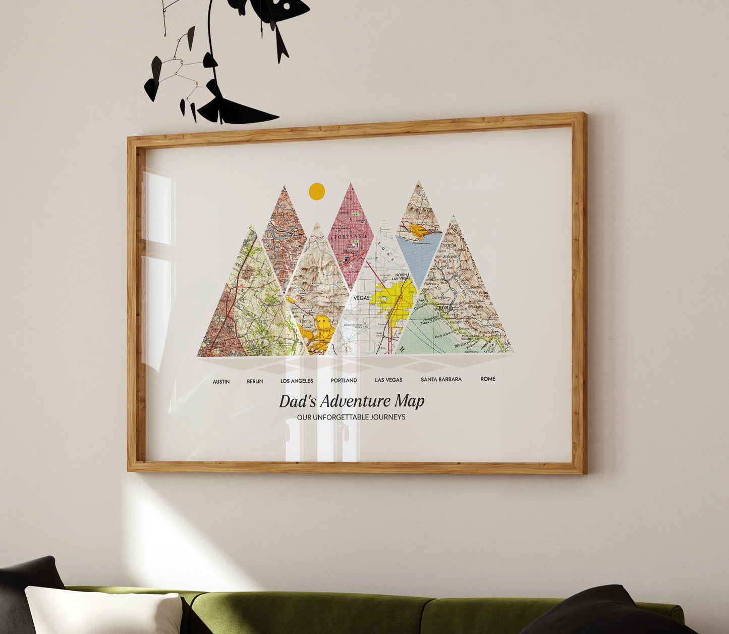 Mountain Peaks Map Print