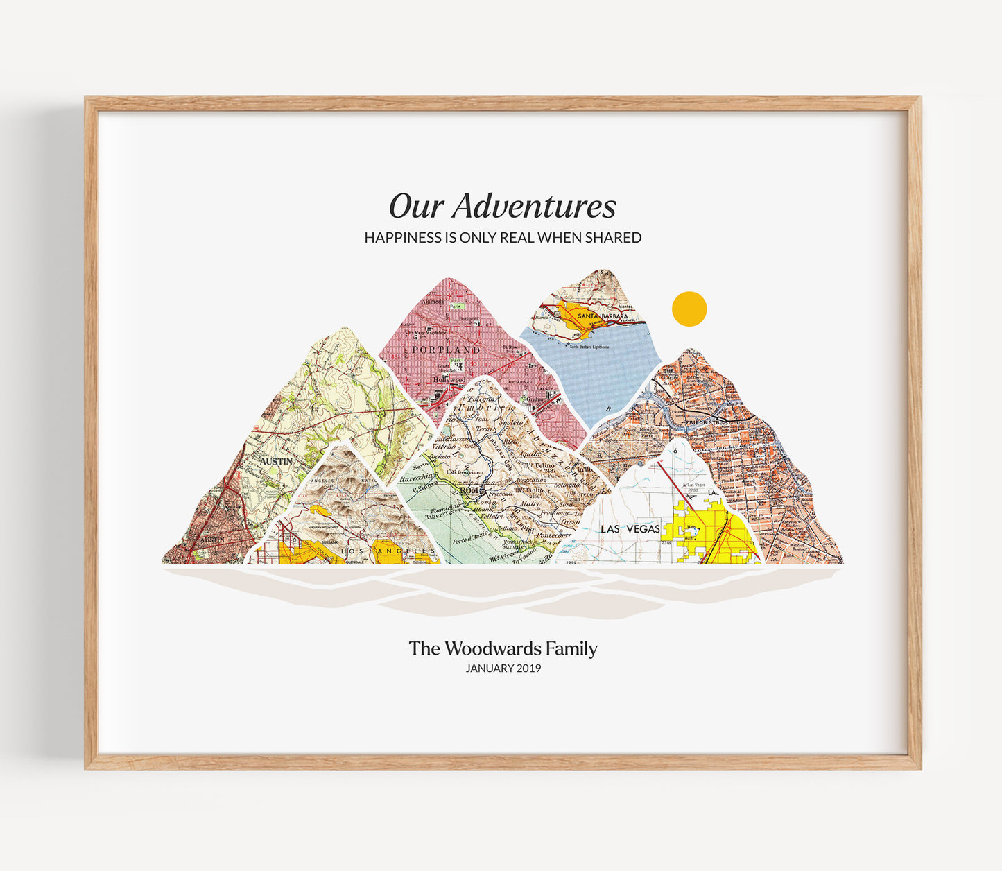 Mountain Range Map Print