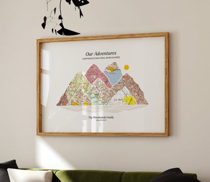 Mountain Range Map Print