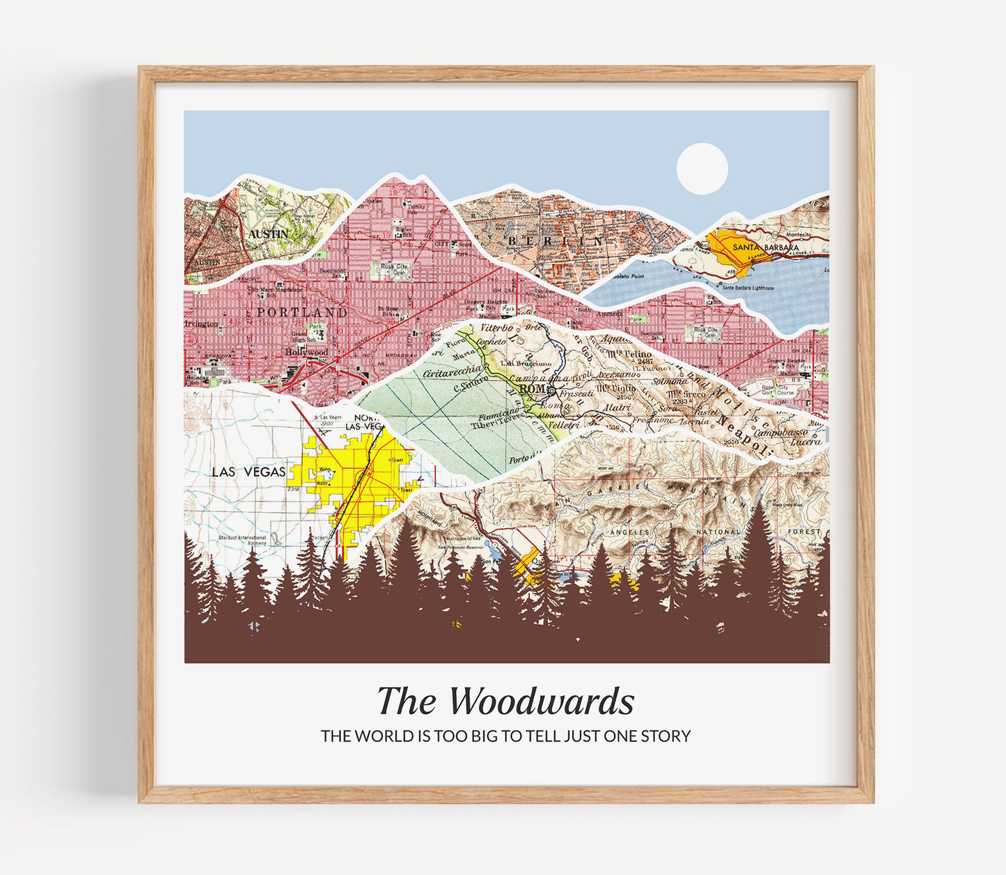 Mountain Landscape Map Print