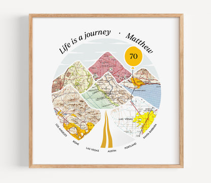 Milestone Map Print