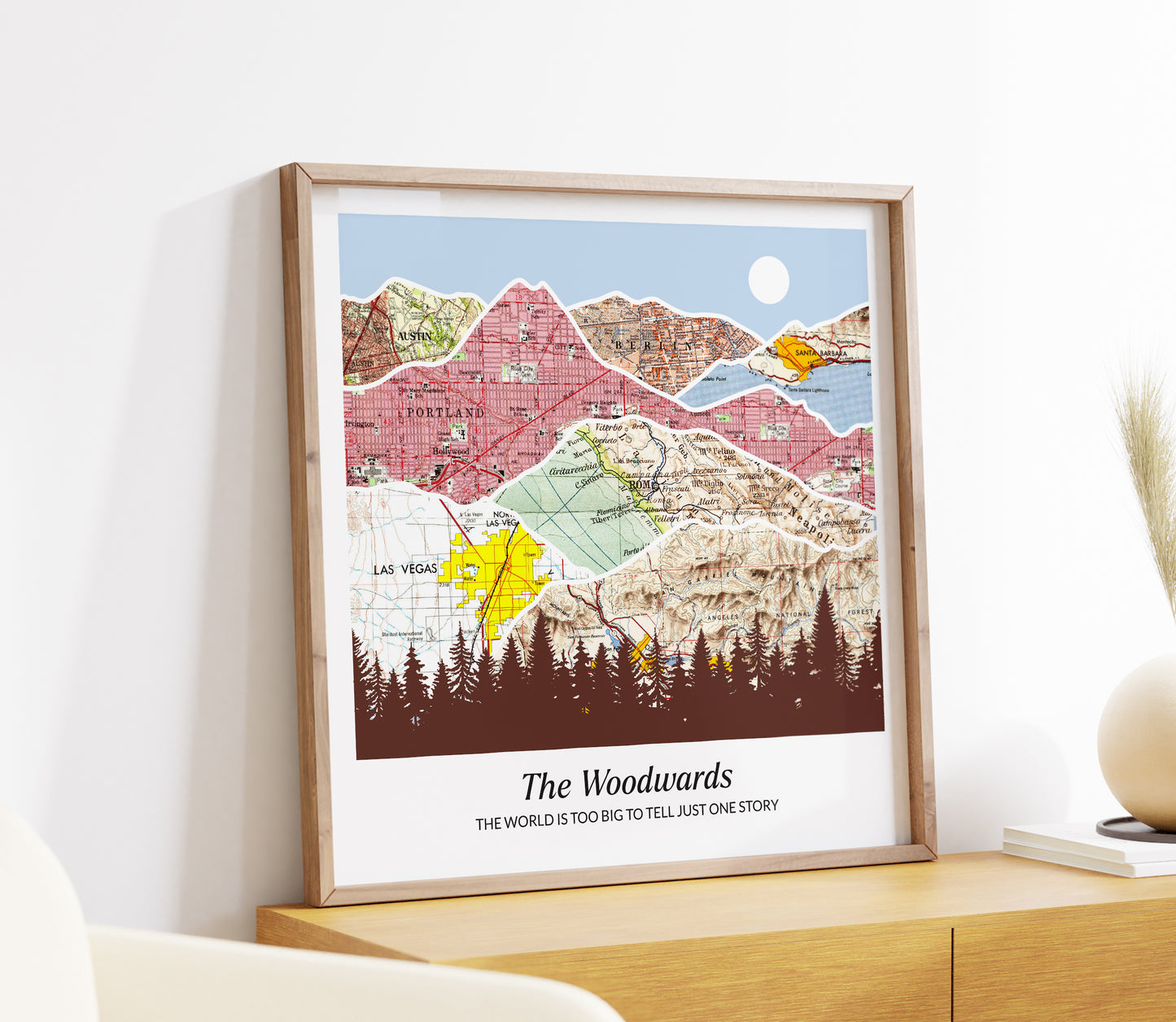 Mountain Landscape Map Print