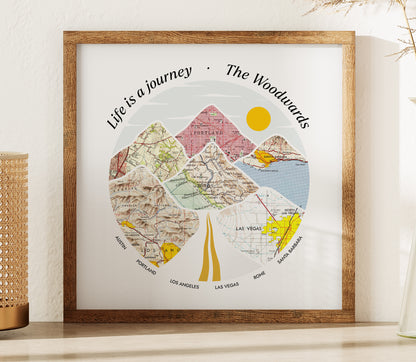 Journey Roadtrip Map Print