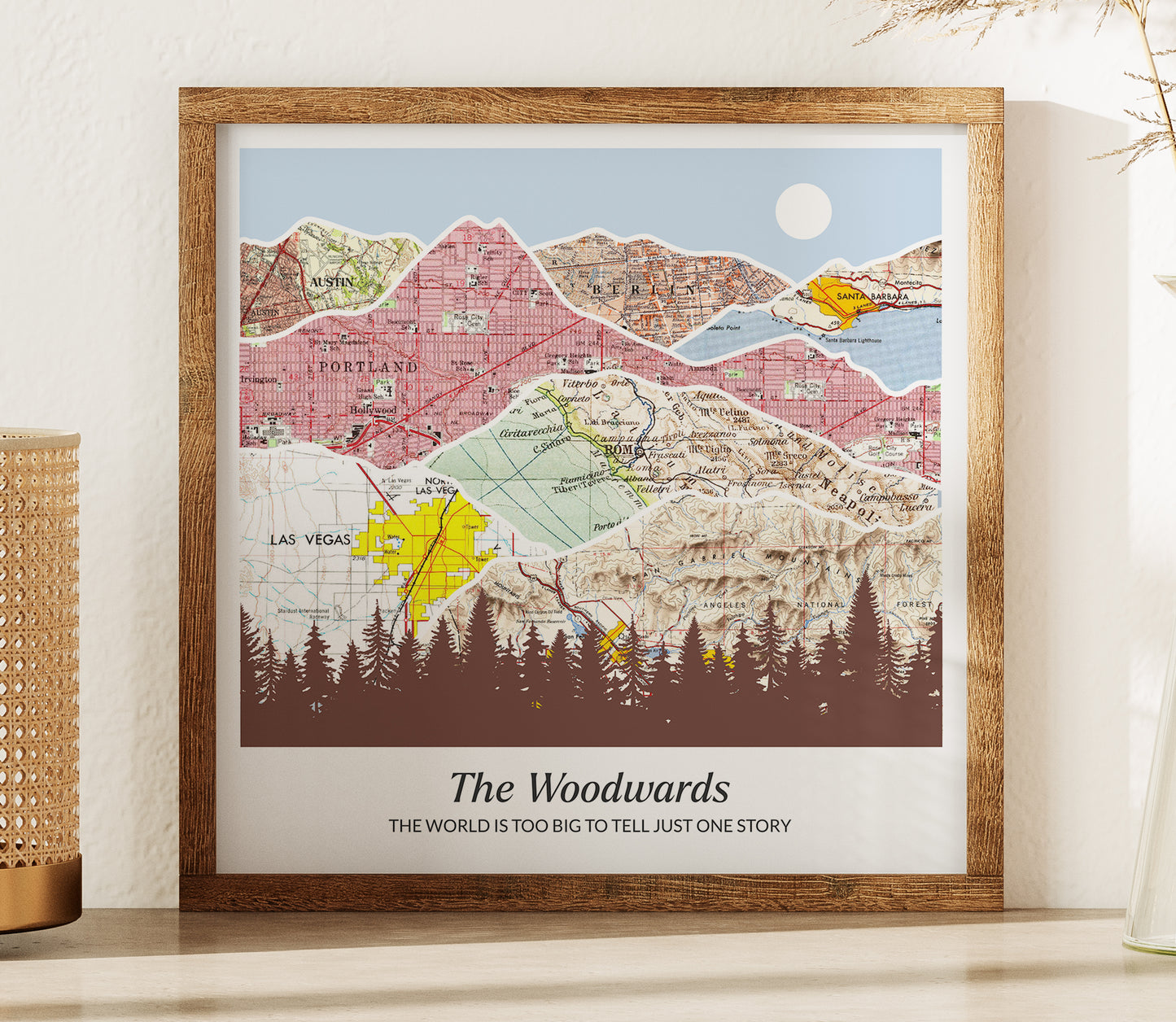 Mountain Landscape Map Print